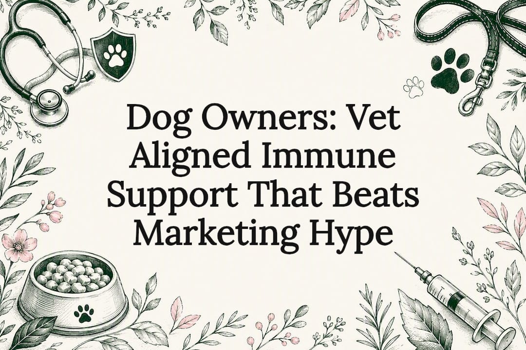 Decorative dog immune support title card