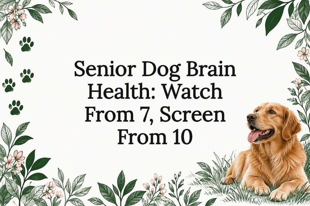 Sketch-framed title card with active dog