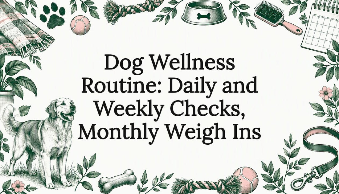 Dog wellness routine title card illustration